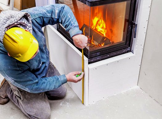 Insert fitted square for its steel flue